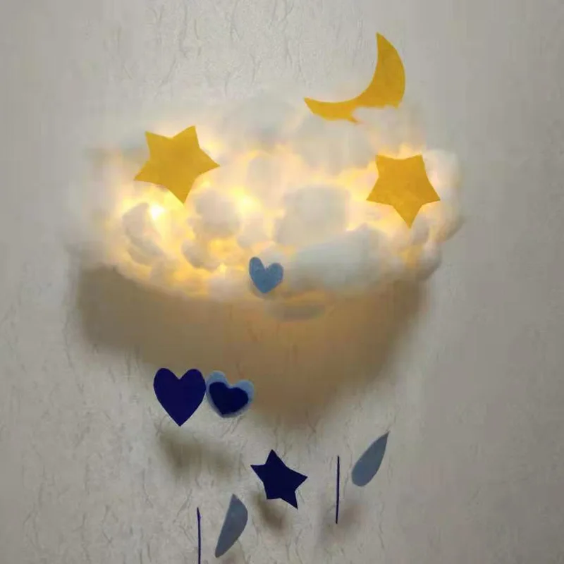 Creative Cloud Dream Catchers with Light Dreamcatcher DIY Material Pack Girls Baby Bedroom Hanging Decoration Home Ornaments