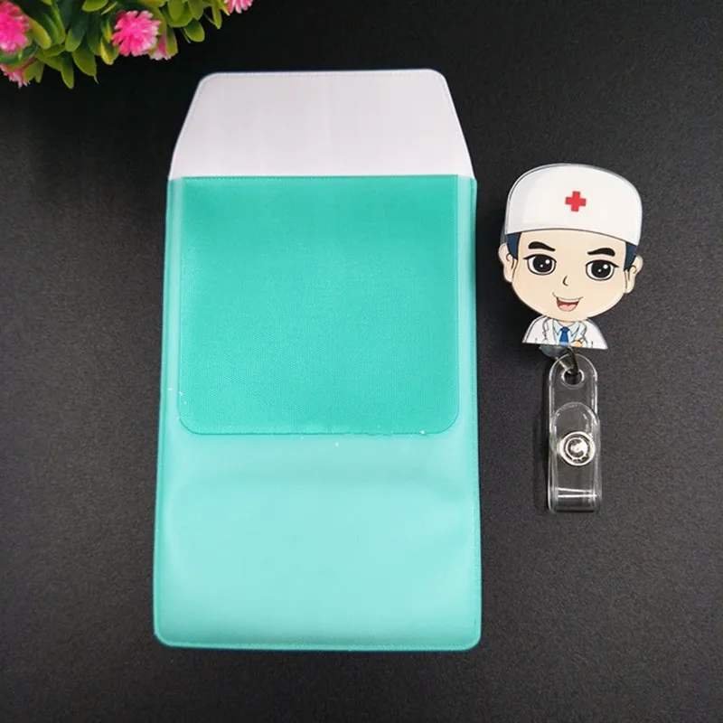 1 Set PVC-Tasche für Krankenschwestern, Arzt, Büro, Stifttasche, Taschenschutz, Stifttasche, Stifte-Organizer, auslaufsicheres Federmäppchen mit Abzeichenrolle – Detail 11