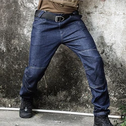 Men's Tactical Jean Pants Homme Denim Baggy Pants Male Army Denim Jeans Fashion Motorcycle Trousers Casual Biker Cargo Jeans