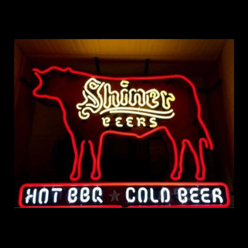 

Hot BBQ Barbeque Cold Beer Neon Light Sign Handmade Real Glass Tube Bar Store Restaurant Room Decor Display Lamp 31"X27"