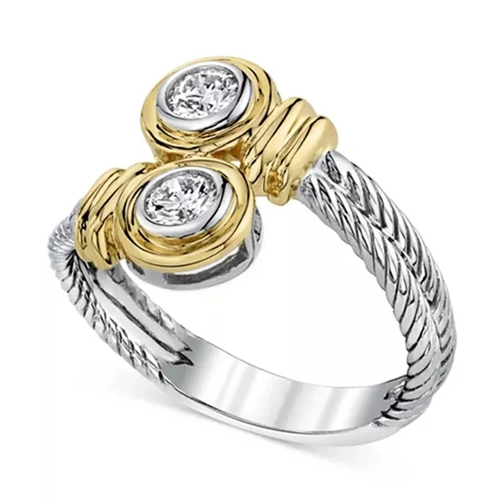 Huitan Neue Ankunft Interlaced Ring mit Zipper Design Band Vielseitig Frauen Finger Ring Stilvolle Jahrestag Ringe Frauen Schmuck