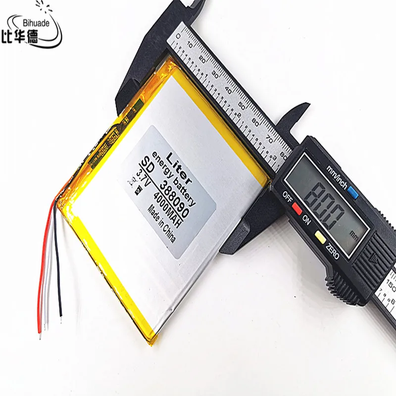 3 line 388090 3.7V 4000 mah Lithium polymer Battery with Protection Board For 7 inch 8 inch 9inch Tablet PC Ainol Aurora