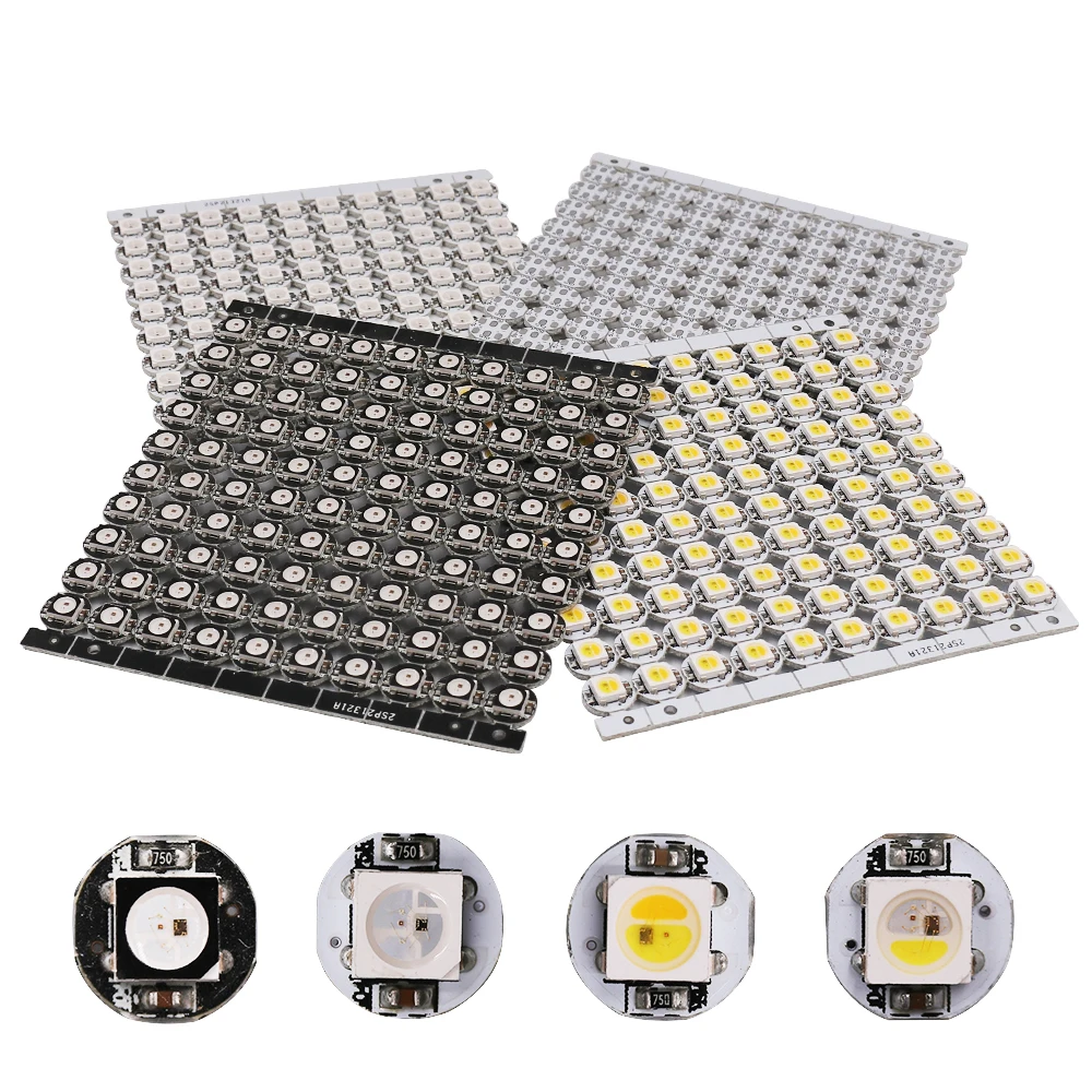 10 ~ 1000 sztuk 4-Pin WS2812B WS2812 LED Chip & Heatsink Board DC5V 5050 RGB WS2811 IC Wbudowany układ LED RGB+W RGB+WW WWA