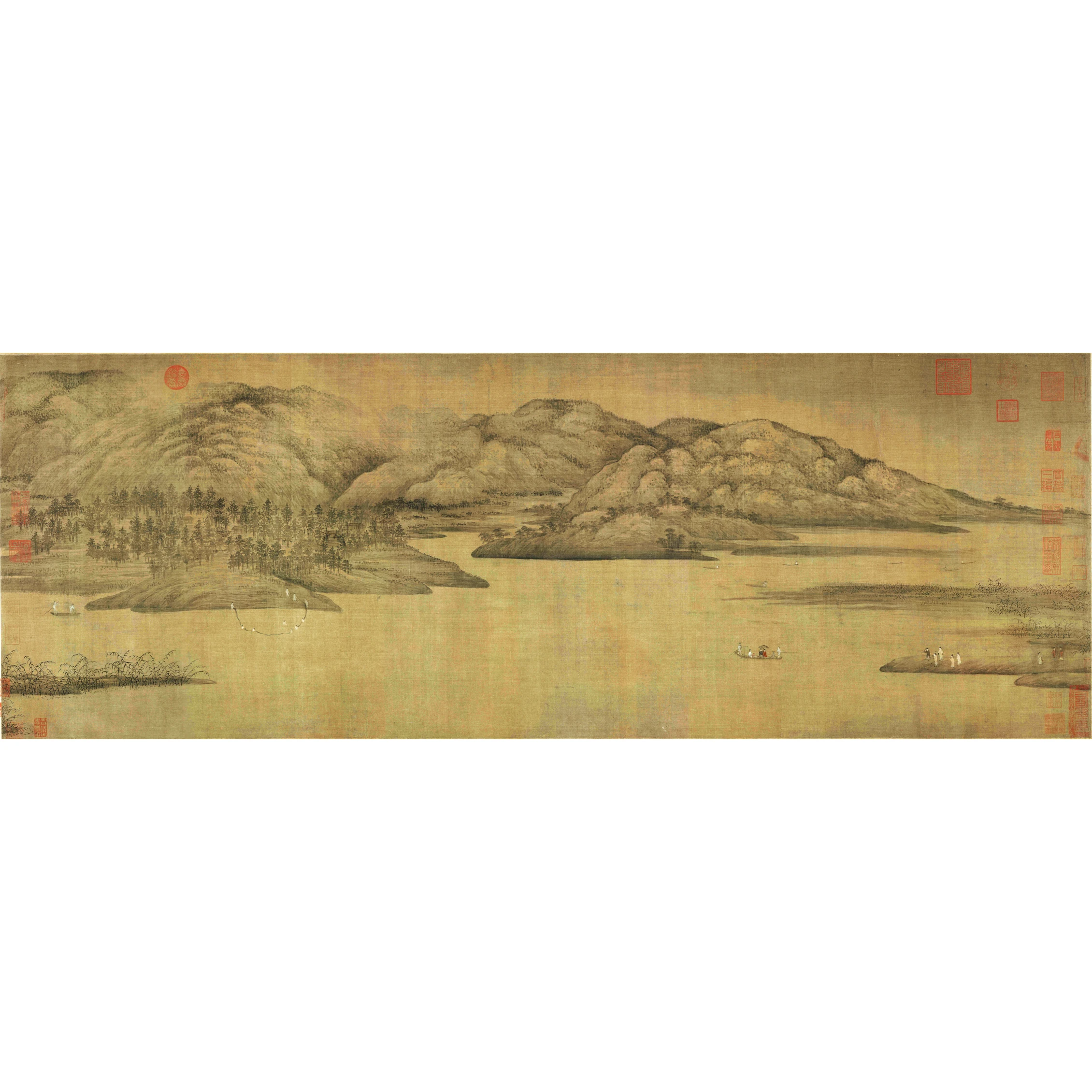 

Canvas Prints Traditional Chinese Painting Masterpiece Reproduction Seascape Views of Xiaoxiang Landscape Giant Poster