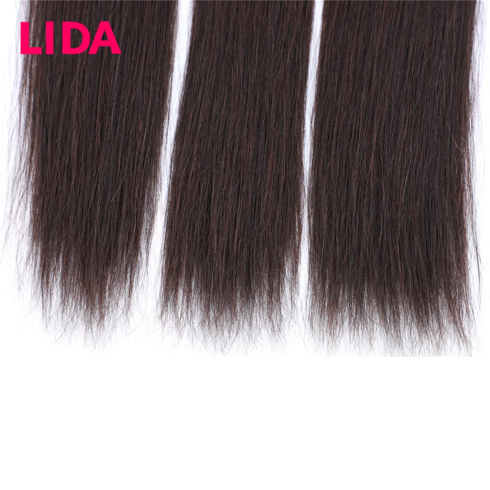 Lida-extensiones de cabello humano brasileño No Remy, mechones de cabello humano trenzado sin trama a granel, 100g por pieza