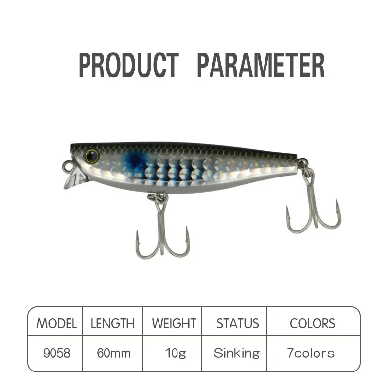 الصيد السحر 2021 غرق البلمة 60 مللي متر 10 جرام قوية السنانير الاصطناعي الصلب Ima P-ce 60s Jerkbait Wobblers سمك السلمون المرقط الصيد