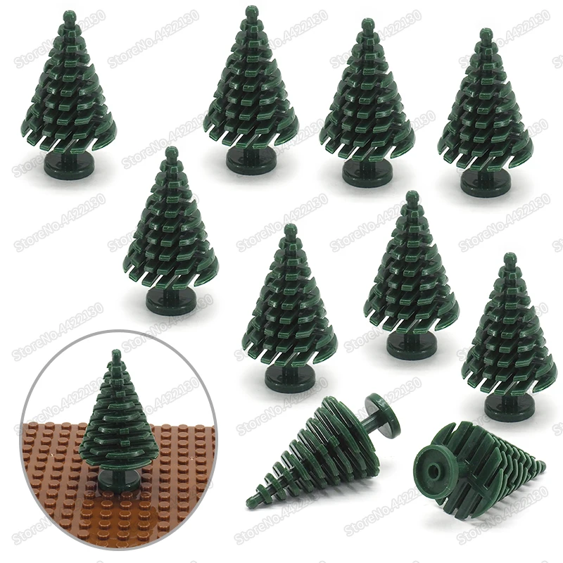 Blocs de construction en pin pour décoration de noël, accessoires d'arbre, Moc, montage de figurines, jardin familial, modèle de forêt, cadeaux pour enfants, jouets à faire soi-même