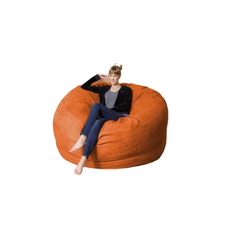 Juste de pouf en daim sans rembourrage pour adultes, canapé paresseux, tatami de salon et de chambre à coucher, pouf tombant de 6 pieds