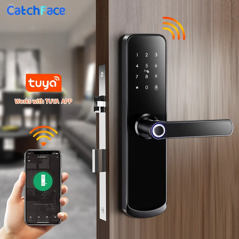 Russian Wifi Electronic Smart Door Lock With Tuya App Security Biometric Fingerprint Lock With Door bell
