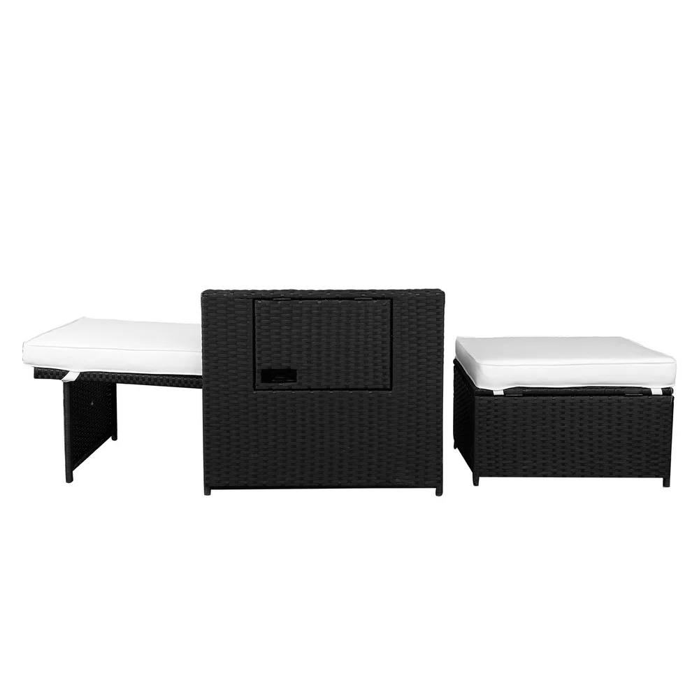 Liebhaber Sofa Fünf-Stück Set-2 (2/2) Vier-Draht Schwarz Terrasse Möbel Set Outdoor Möbel Set