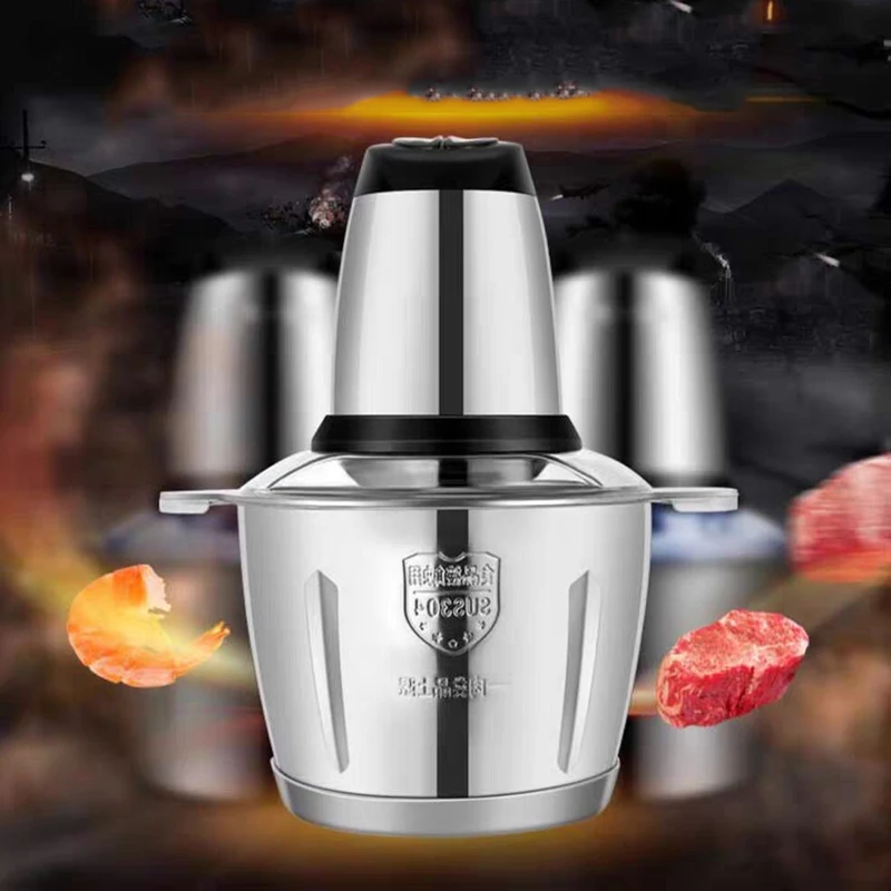 

2 Speeds 300W Stainless Steel Meat Grinder 3L Big Capacity Electric Chopper Meat Grinder Mincer Household Food Processor Slicer