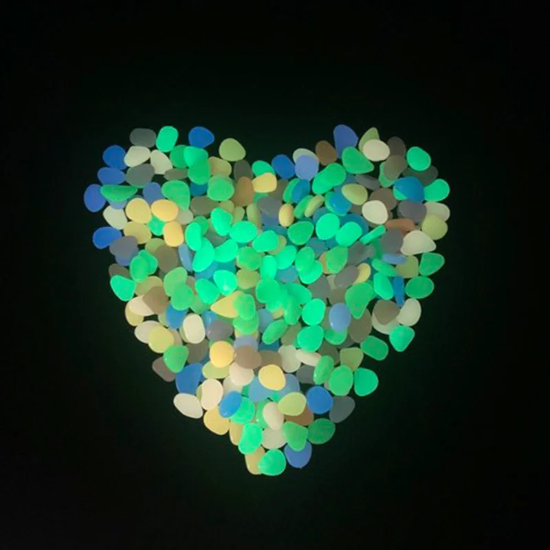 500Pcs Garden Pebbles That Glow In The Dark Luminous Garden Decoration Lawn Sidewalks, Luminous Stones