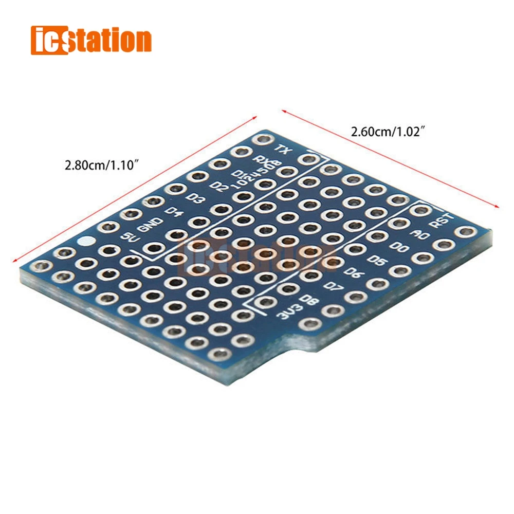 ProtoBoard Shield for WeMos D1 mini double sided Perf board Expansion board