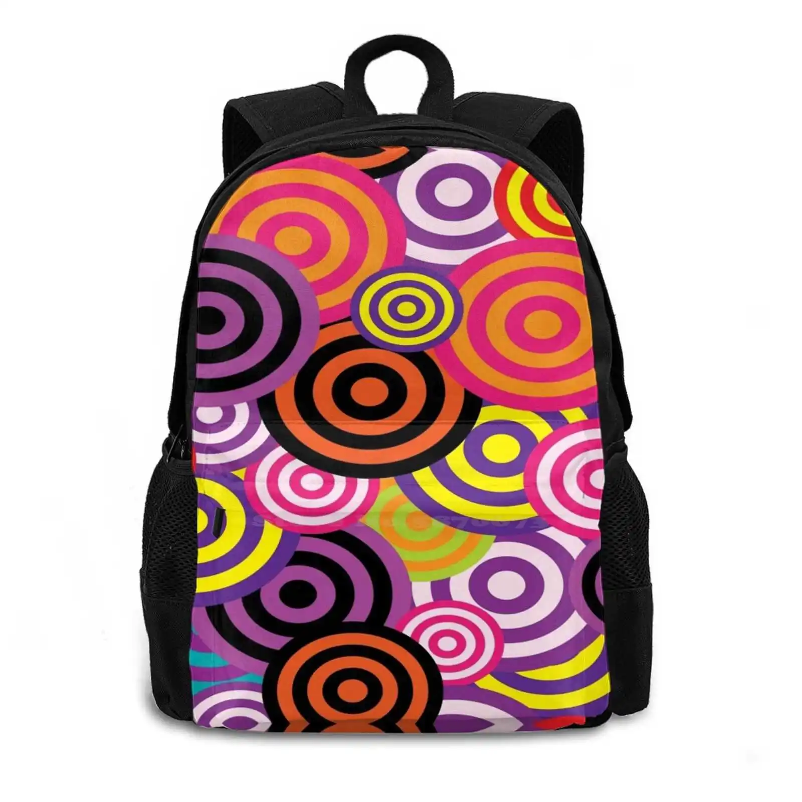 Marksman Objective Patterning 355D Print Design Backpack Student Bag Marksman Objective Patterning Abstract Target Aim