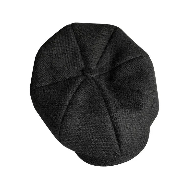 Men detective hat unisex black particles warm octagonal hat unisex autumn and winter newsboy hat retro flat Caps BLM298