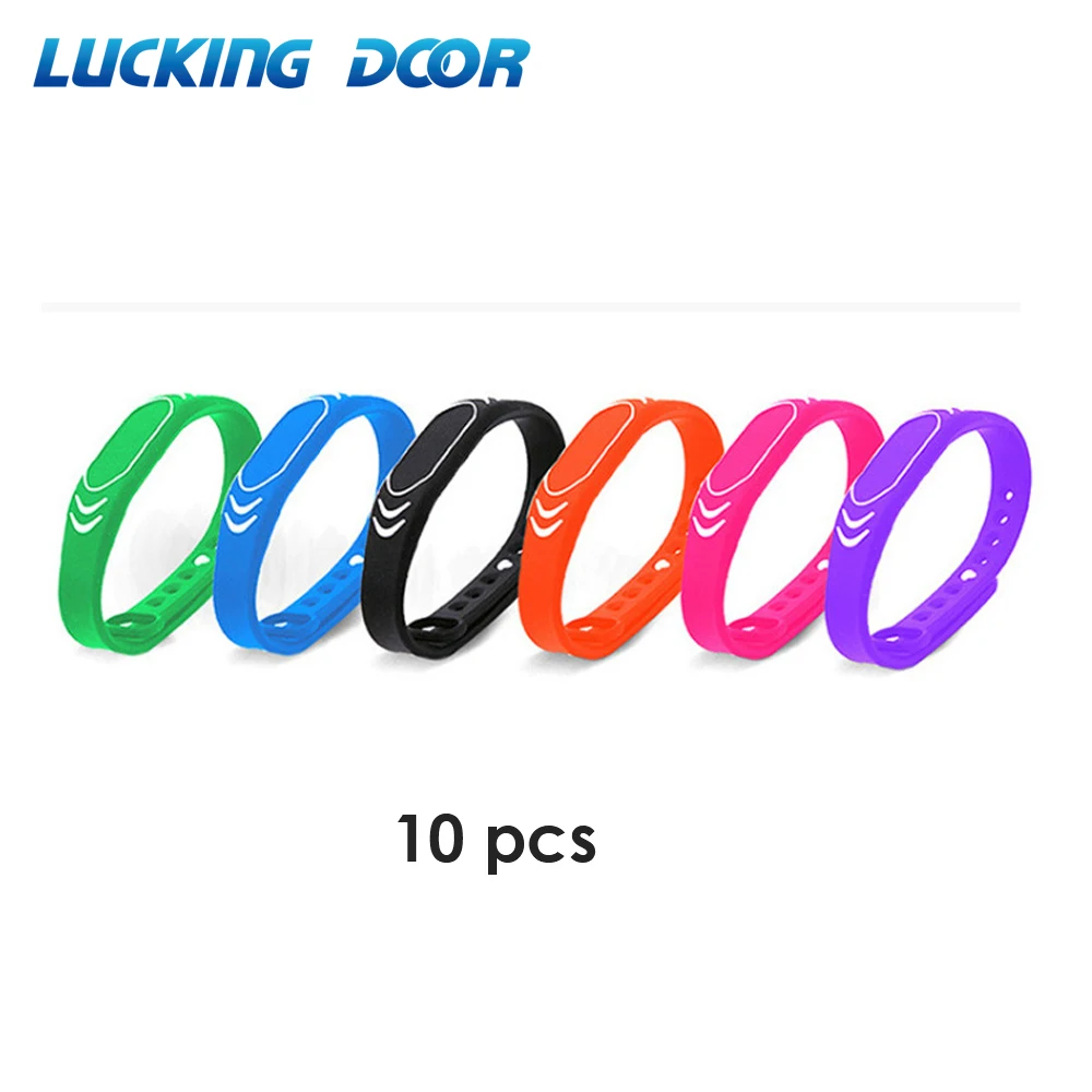 

10pcs 125khz RFID Waterproof Adjustable Silicone Wristband Bracelet TK4100 Tags Sauna Room Key Ring ID Keyfob Token