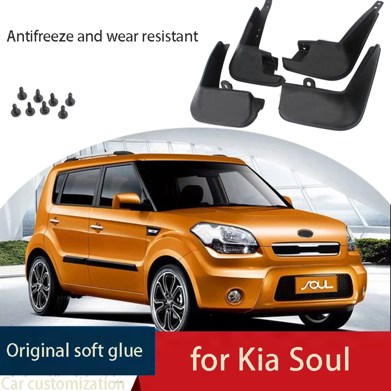 Car Mud Flaps For Kia Soul 2010 2011 2012 2013 Soft Plastic Mudflaps Wheels Splash Guard Mudguards Fender Exterior Accessories