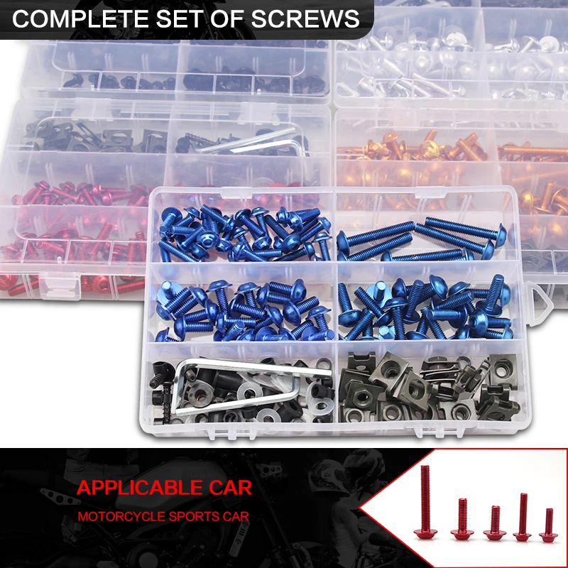 201 PCS Motorcycle Fairing Bolt Screw Nut Clip Kit Bodywork for GSXR600 GSXR750 GSXR1000 K5 K6 K7 K8 K9 K11 - Motorcycle Hardwar