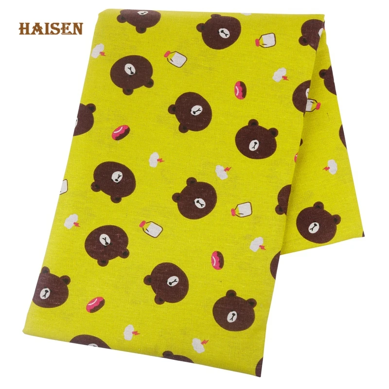 Cartoon Bear Series,Printed Linen Cotton Fabrics For DIY Quilting & Sewing Sofa Cover Table Clothes Curtain Bag Cushion Material