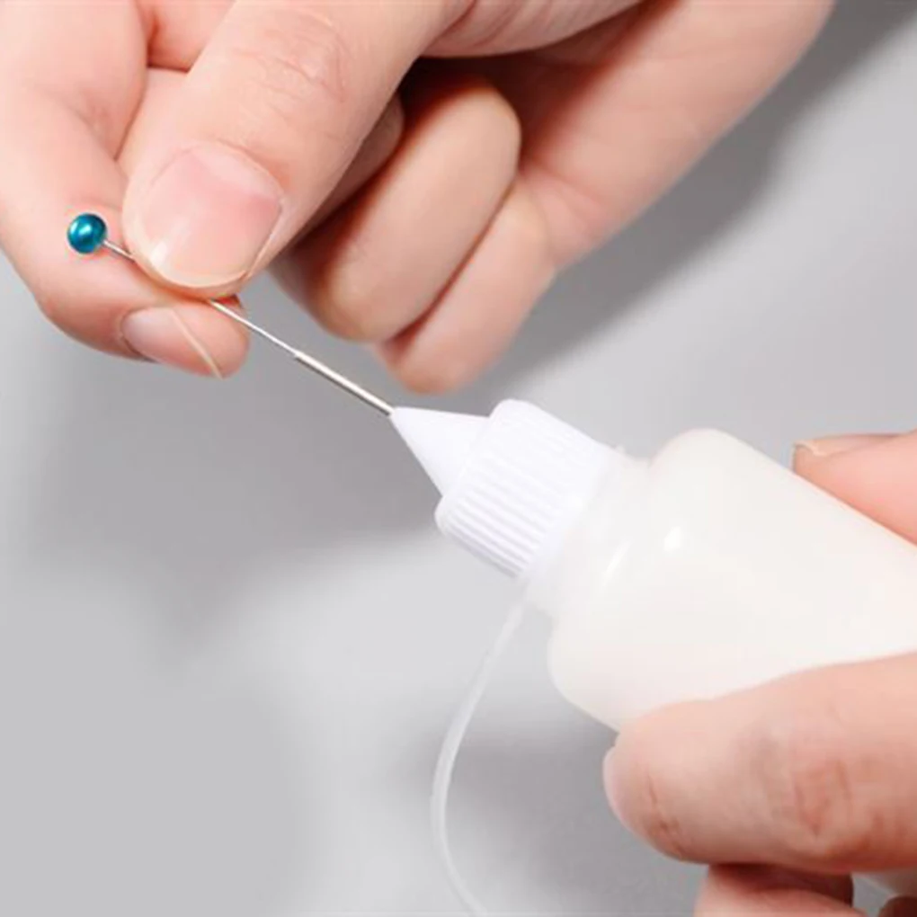 Botella de pegamento vacía de 30ml con aguja, aplicador de punta de precisión para papel Quilling DIY Craft