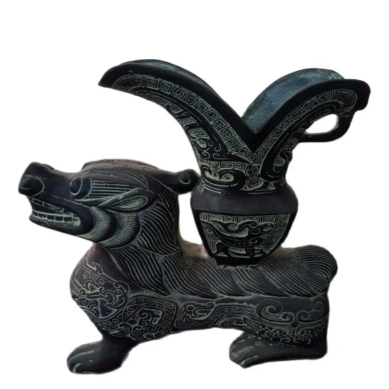 

China's Ancient Bronze Ware God Beast Bottle