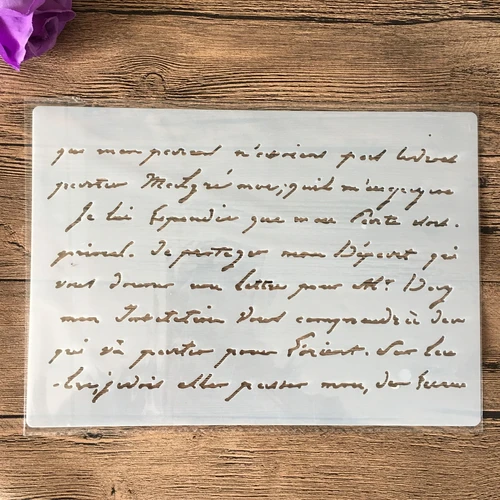 Plantillas A4 DIY para pintura de pared, libro de recortes colorear, álbum en relieve, plantilla de tarjeta de papel decorativa, plantilla de pastel con letras de pared