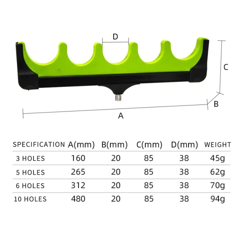 3 5 6 10 Holes Fishing Rod Holder Feeder Pod Stand Holder EVA Soft Fishing Pole Tackle Carp Fishing Accessories Pesca