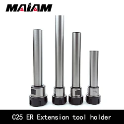 C25 ER20 ER25 ER32 Extension rod 100l 200l 300l CNC Lathe Milling Machine Lengthened Straight shank Toolholder apply nut wrench