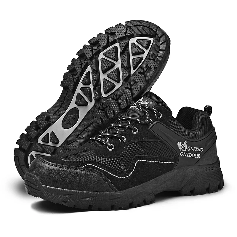 2023 New Large Size Hiking Shoes Men Casual Shoes Lace Up Spring Summer Black Leather Sport Shoes Fashion Canvas Sneakers Winter