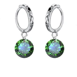 Hanging Cubic Zirconia Earrings For Young & Pretty Womens With Green Color Stone 925 Sterling Silver Earring