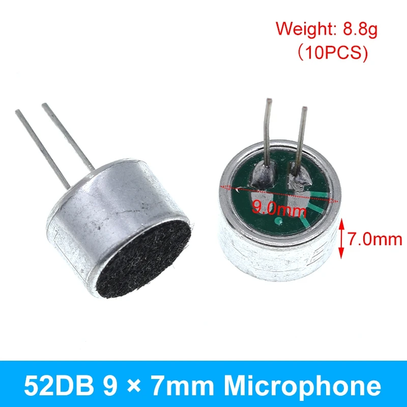 TZT 10 Stück Sortierte Elektret-Mikrofone mit 2-Pin-Anschluss 9x7mm 9767 6x5mm 6050 6x2.2mm 6022 4.5x2.2mm 4522 4x1.5mm 4015 – Detail 20