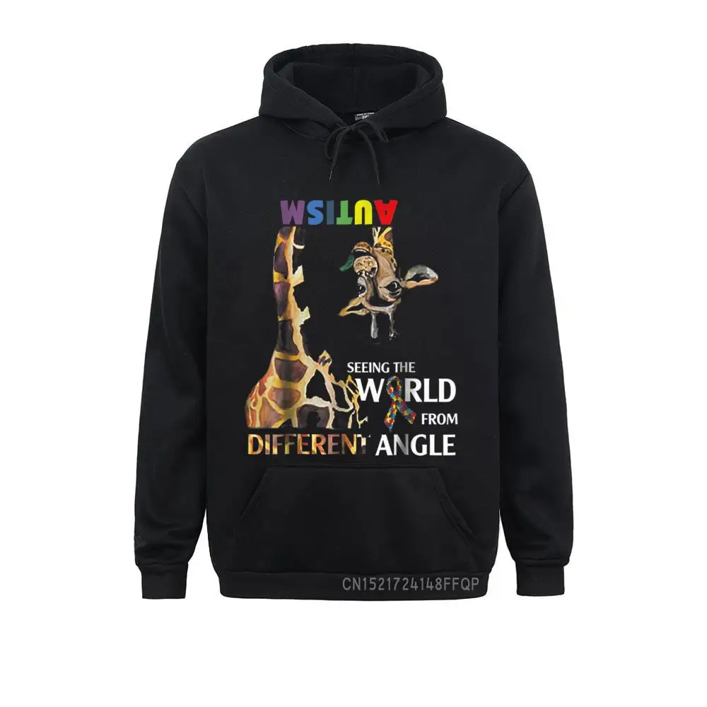 Giraffe Autism Seeing The World From Different Angle Tshirt Pullover Men Long Sleeve Hoodies Ostern Day Sweatshirts Group