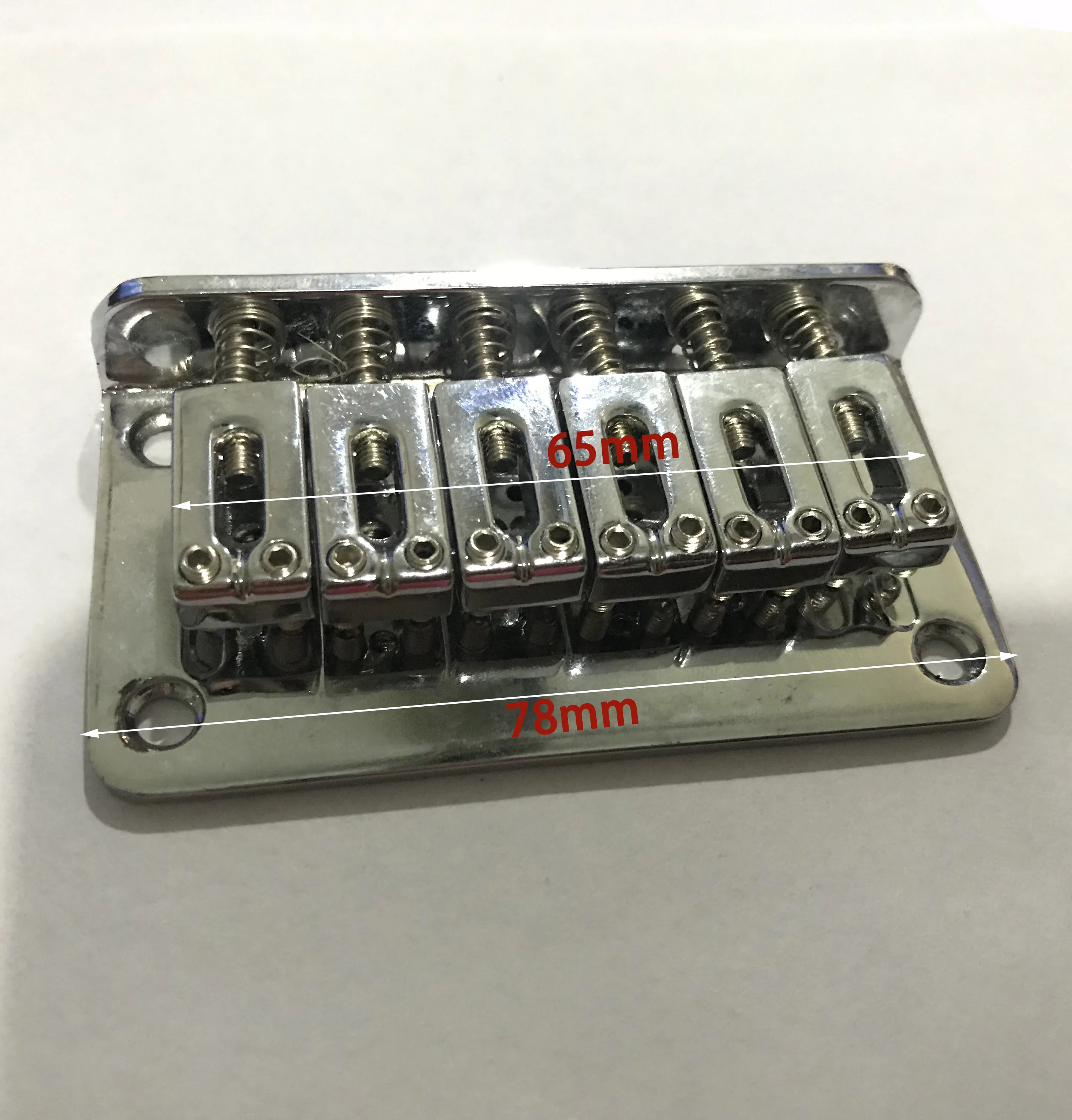 Tremolo Bridge Silver Locking Zinc Saddles, Fixed Hardtail Saddle, Tremolo Accessories, Fixed Parts, 78mm, 65mm, 6 Strings