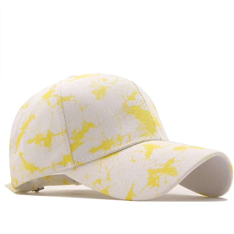 Simple Fashion Women Tie Dye Cap Multicolor Irregular Print Baseball Cap Female Outdoor Streetwear Summer Caps Hats