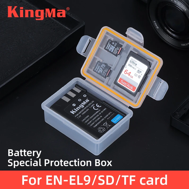 

KingMa EN-EL9 EN-EL9A Battery Plastic Case Holder Storage Box For Nikon D40 D40X D3000 D5000 D60 Camera ENEL9 Battery