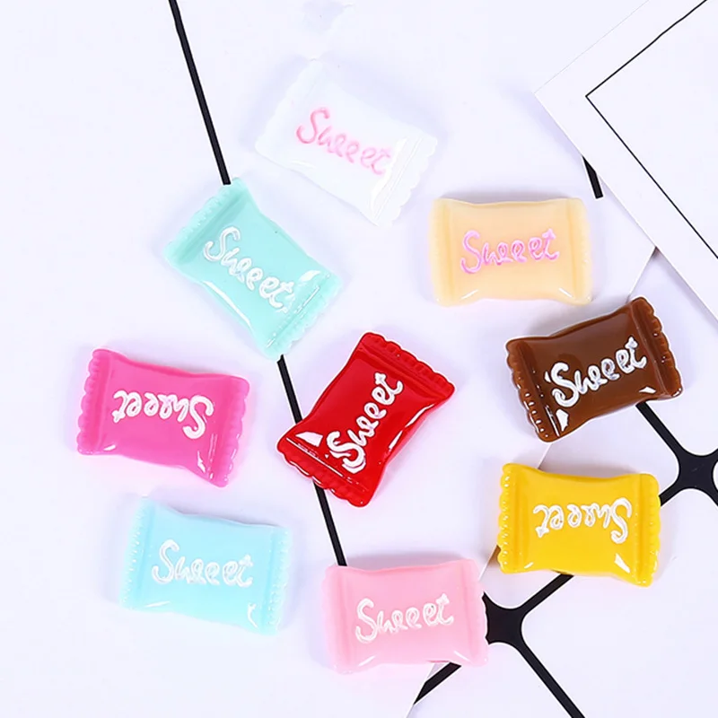 20/50/100Pcs Colored Candy Resin Ornament DIY Craft Phone Shell Patch Arts Decor Kids Hair pin Earring Food Toys Bake Accessorie