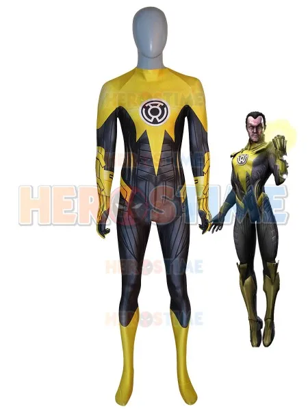 Nieuwe Gele Lantaarn Cosplay Kostuum 3D Gedrukt Hoge Kwaliteit Spandex Zentai Bodysuit Halloween Kostuum Voor Volwassenen/Kinderen/Custom gemaakt