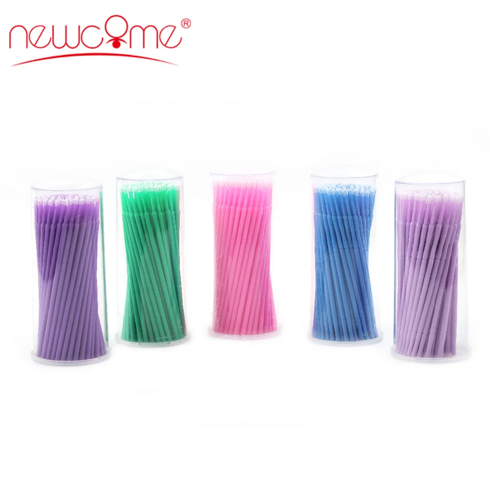 NEWCOME 100pcs Eyelash Extension Disposable Micro Durable Makeup Mascara Wand Applicator Brushes Eye Lashes Removing Tools