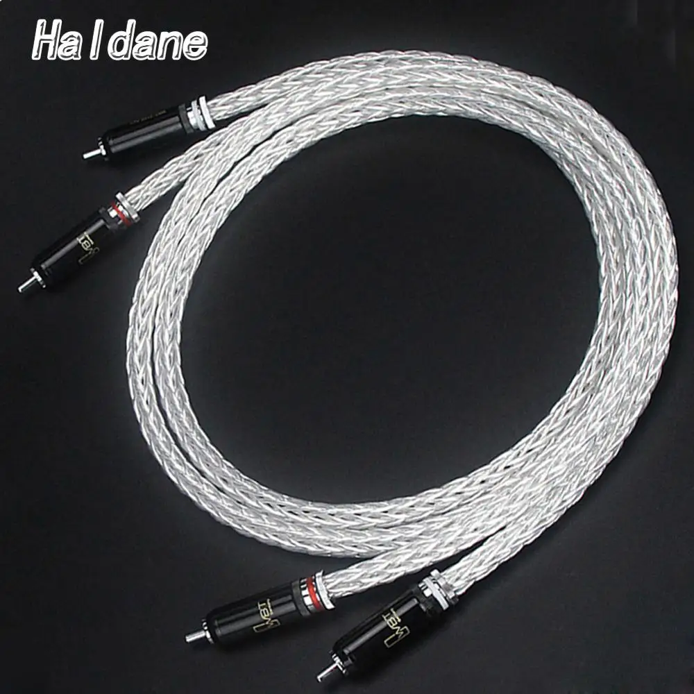 

Haldane Pair HIFI 16AG Silve Cable WBT-0102Ag RCA Plug Connecter Interconnector RCA Audio Cable for Amplifier CD Player Speaker