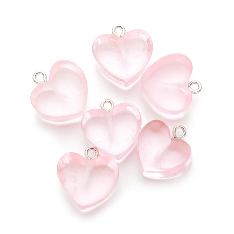 10pcs/lot Resin Simulated Resin Heart Candy Charms Pendant Jewelry Making DIY Necklace Accessories