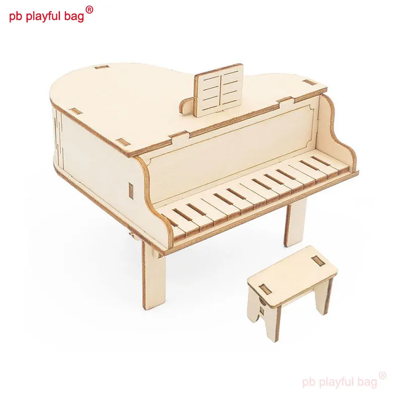 Pb Speelse Tas Setm Onderwijs Diy Piano Muziekdoos Model Creatieve Houten Monteren Bouwsteen Kinderspeelgoed Gift UG66