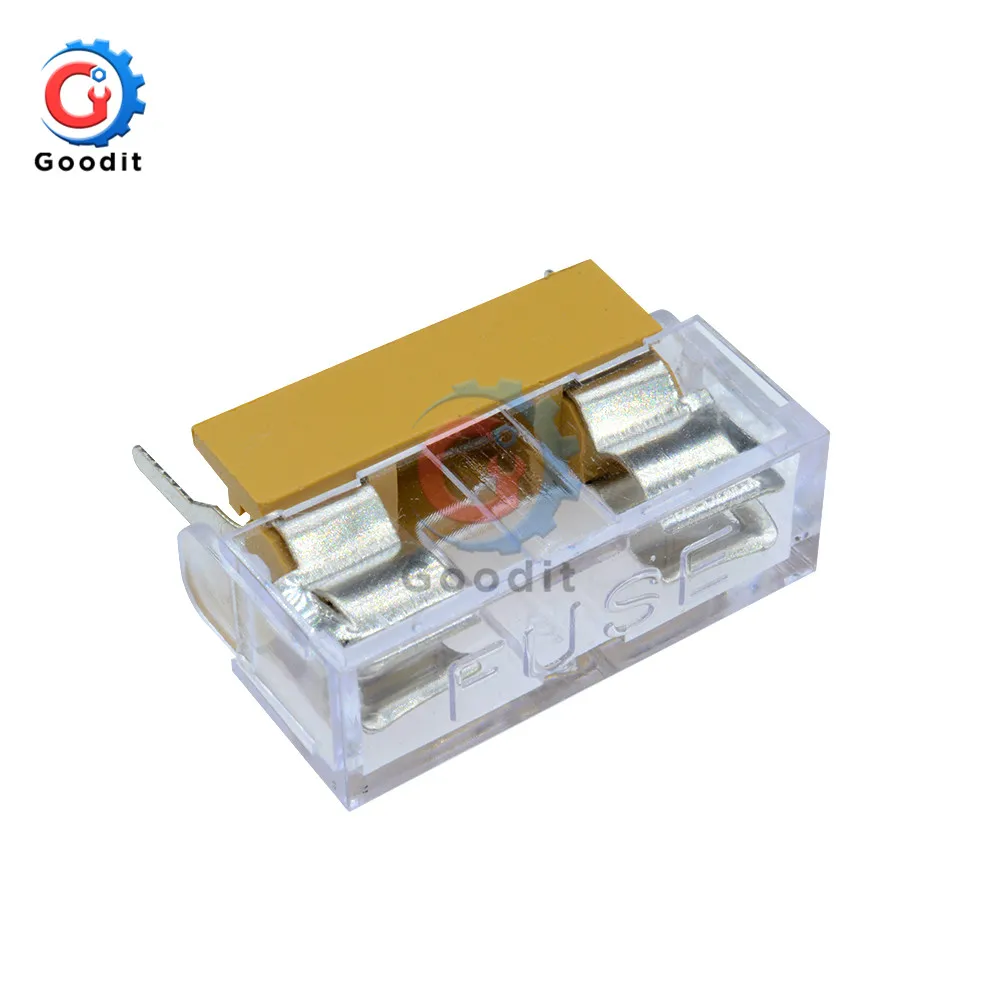 10PCS Panel Mount PCB Fuse Holder Case w Cover 5x20mm With Transparent Cover 5*20 Fuse Holder