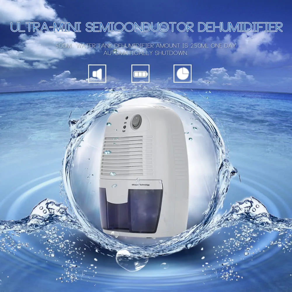 

Ultra-mini Semiconductor Dehumidifier Desiccant Moisture Absorbing Air Dryer with Ultra-quiet Peltier Technology Thermo-electric