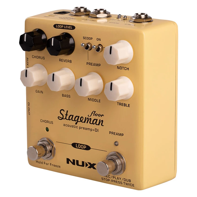 NUX Stageman Floor Pedal Guitar Amplifier Natural Sound Acoustic Preamp DI Digital Chorus Reverb Freeze Loop Effect Guitar Parts