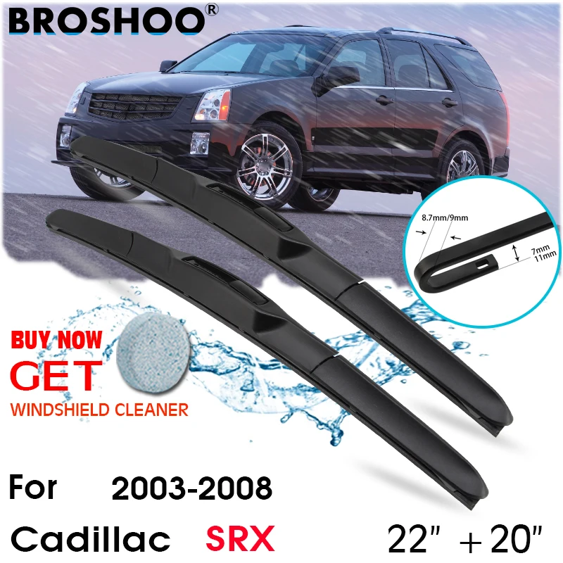 

Car Wiper Blade Front Window Windscreen Windshield Wipers Blades J hook Auto Accessories For Cadillac SRX 22"+20" 2003-2008