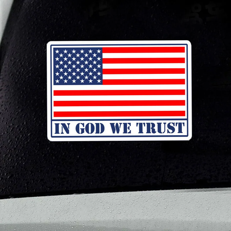 In God We Trust Car Tuning Sticker USA American Flag Vehicle Window Bumper Decal Decor Car Decoration Accessories Universal