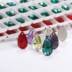 Teardrop Glass Rhinestones for Clothes Dress Sew on Crystal Stones For Needlework Decoration Rhinestone Embellishments Crafts