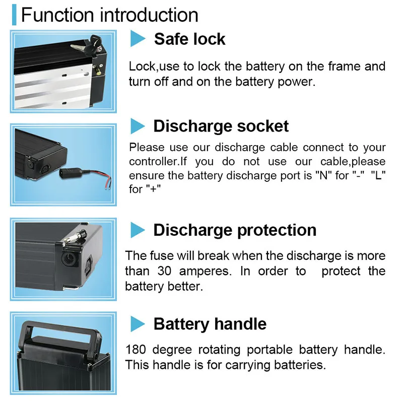 48V 21Ah Rear Rack Electric eBike Battery  48v 24.5AH  Carrier Battery Lithium 36V 13AH 52V 20AH for 1000W 750W 500W 350W Motor