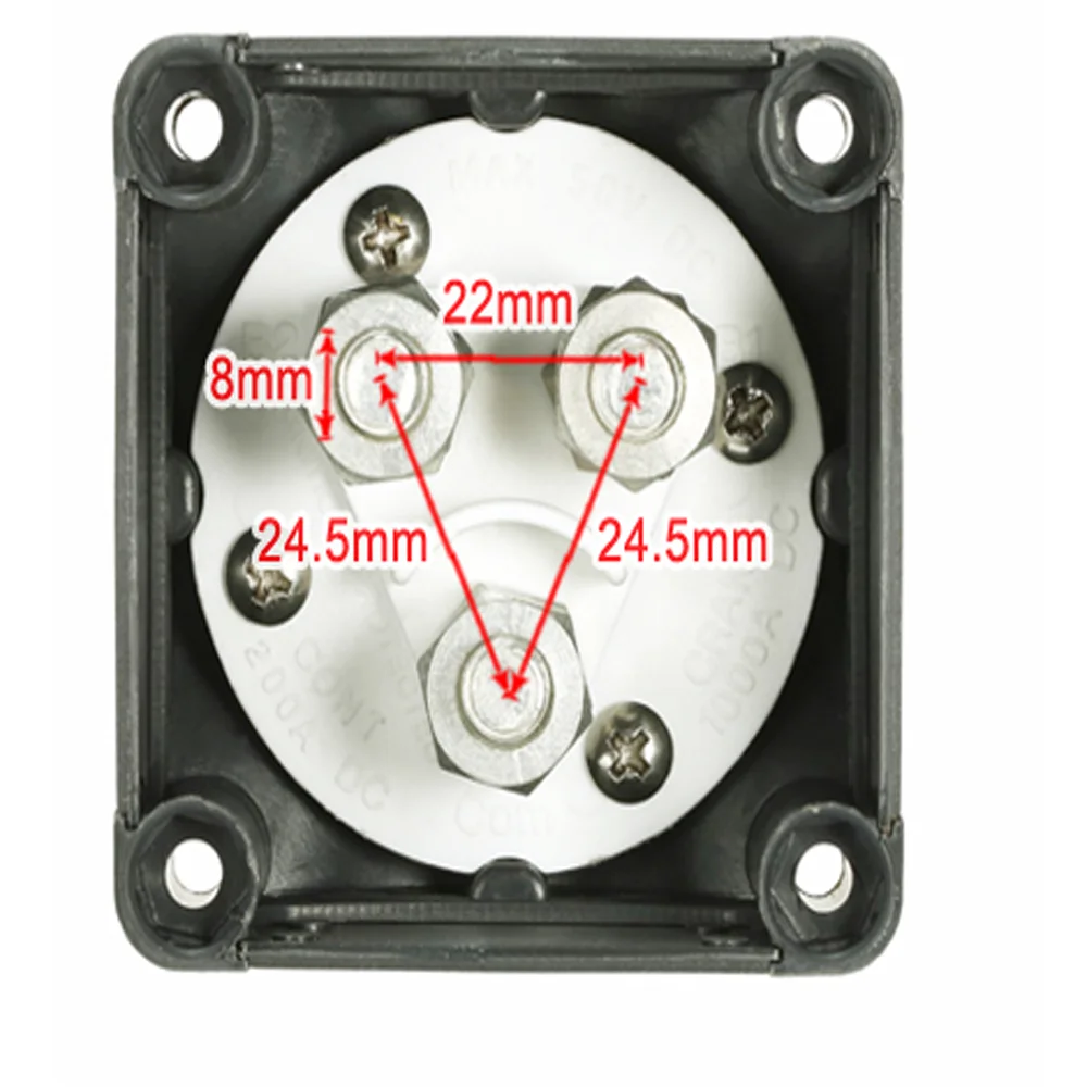 12V/24V Dual Battery Selector Isolator Master Switch Cutoff Cut Off Disconnect Power Kill Switch 4 Position Marine Boat Car RV