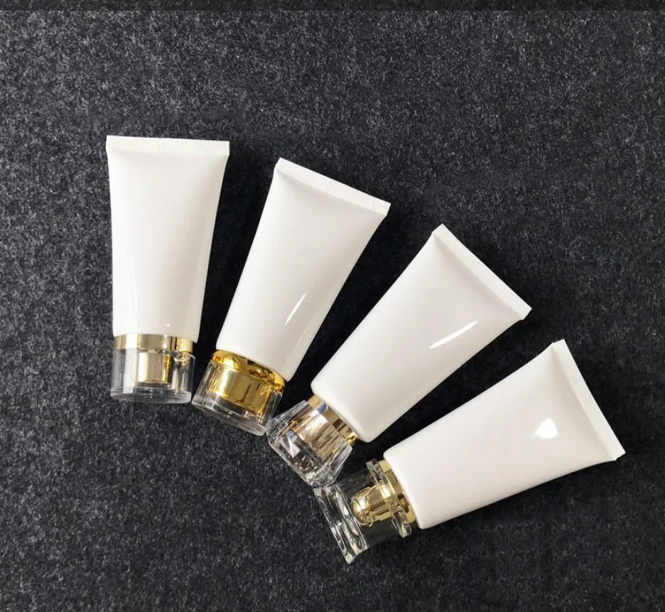 50ml/60ml white soft tube mild wash butter hand cream anti-UV lotion emulsion serum essence cosmetic hose packing silver gold li